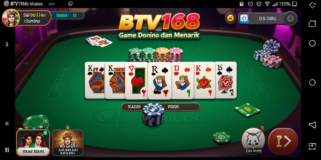 Screenshot gameplay BTV168 dengan grafis domino yang menarik.