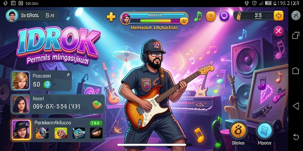 Screenshot gameplay IDROK yang menampilkan keseruan bermain musik.