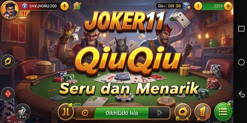 Screenshot utama menampilkan gameplay QiuQiu seru di JOKER11.
