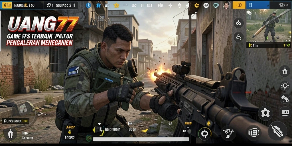Screenshot gameplay UANG77 menampilkan aksi tembak-menembak yang seru.